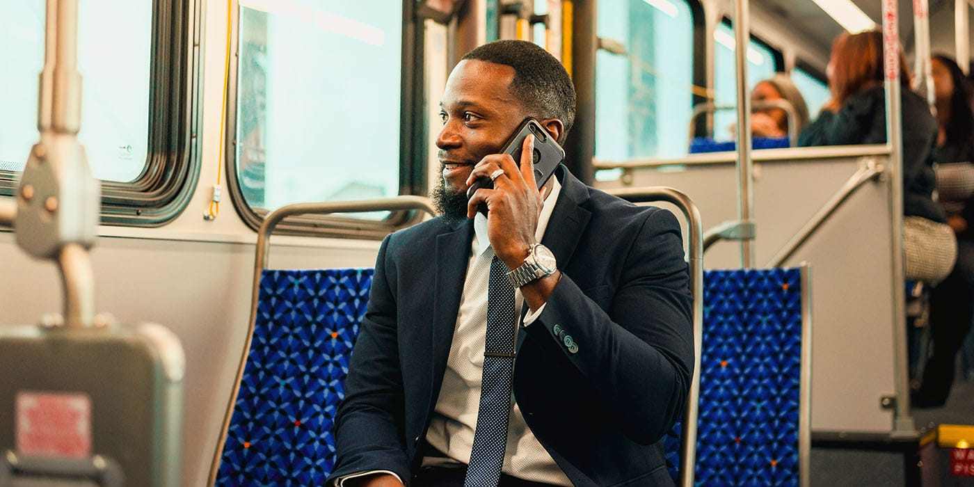 Easyride Participant Riding the Bus