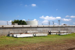 TEXRail track construction of UPRR Overpass in Haltom City, Texas