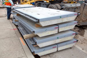 Construction of TEXRail track at Grapevine Main Street Station