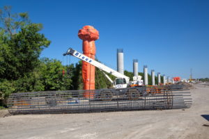 TEXRail train track construction at Peach Yard Cold Springs Road Fort Worth, Texas