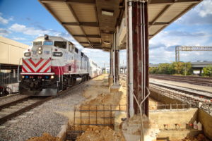TEXRail track construction at T&P Station Fort Worth, Texas