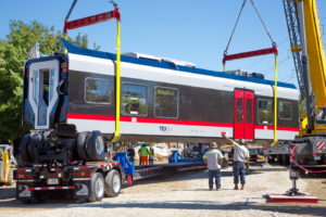TEXRail Train unloading in Grapevine, Texas