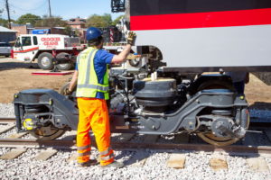 TEXRail Train unloading in Grapevine, Texas