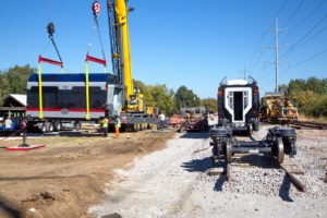 TEXRail Train unloading in Grapevine, Texas