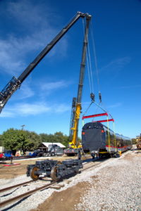 TEXRail Train unloading in Grapevine, Texas