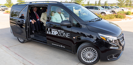 ZipZone Via Vans with passengers